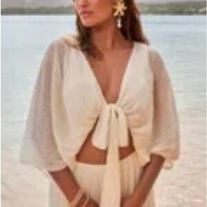 Lulu's Cream Pleated Blouse